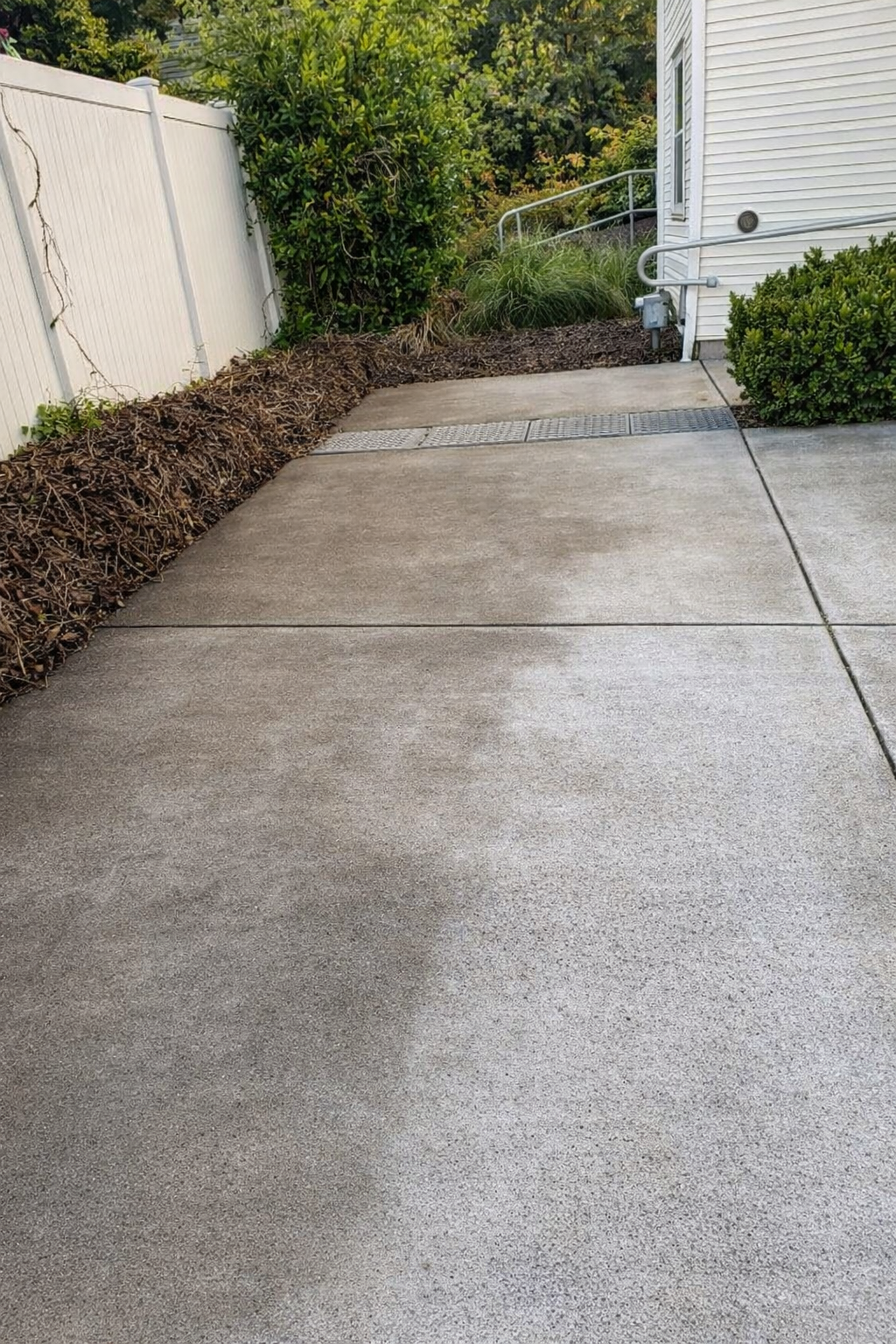 Parking lot before pressure washing